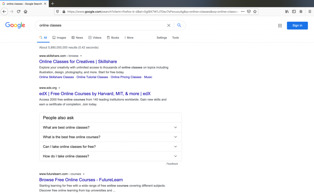 SERPs on Firefox on laptop_SERPs across browsers SEO Company Melbourne